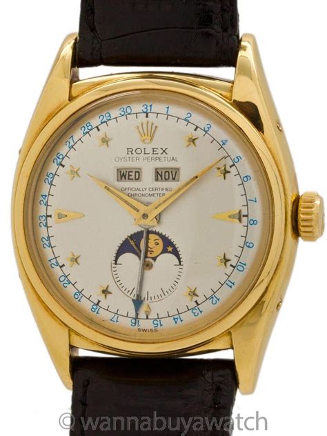 rolex vintage moonphase|rolex oyster gold watch.